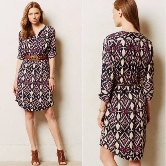 Anthropologie Dresses & Skirts - Anthropologie Holding Horses Women's Patterned 3/4 Sleeve Dress. Size 2‎